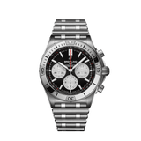  Shop Authentic Breitling Chronomat B01 42mm Black Dial Silver Steel Strap Watch for Men - AB0134101B1A1 - Luxxuri