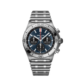  Shop Authentic Breitling Chronomat B01 42mm Blue Dial Silver Steel Strap Watch for Men - AB0134101C1A1 - Luxxuri