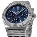 Shop Authentic Breitling Chronomat B01 42mm Blue Dial Silver Steel Strap Watch for Men - AB0134101C1A1 - Luxxuri