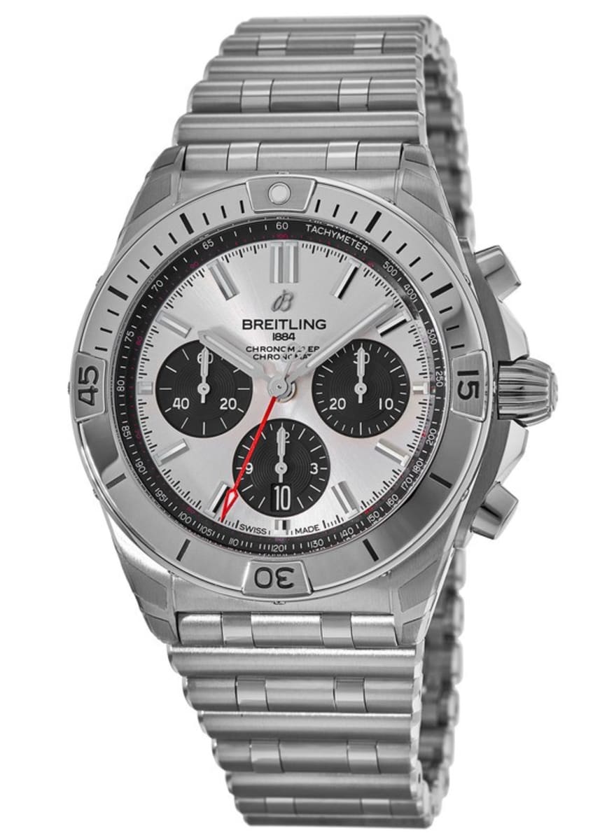  Shop Authentic Breitling Chronomat B01 42mm Silver Dial Silver Steel Strap Watch for Men - AB0134101G1A1 - Luxxuri