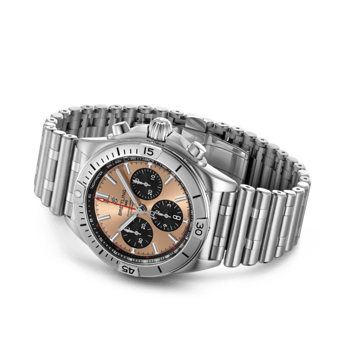  Shop Authentic Breitling Chronomat B01 42 Brown Dial Silver Steel Strap Watch for Men - AB0134101K1A1 - Luxxuri