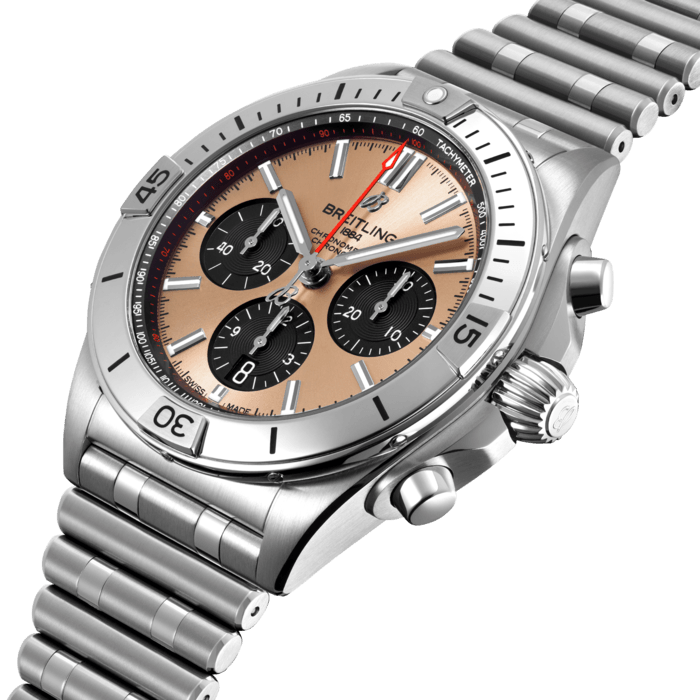  Shop Authentic Breitling Chronomat B01 42 Brown Dial Silver Steel Strap Watch for Men - AB0134101K1A1 - Luxxuri