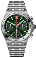  Shop Authentic Breitling Chronomat B01 42 Green Dial Silver Steel Strap Watch for Men - AB0134101L1A1 - Luxxuri