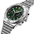  Shop Authentic Breitling Chronomat B01 42 Green Dial Silver Steel Strap Watch for Men - AB0134101L1A1 - Luxxuri
