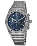  Shop Authentic Breitling Chronomat B01 42 Frecce Tricolori Blue Dial Silver Steel Strap Watch for Men - AB01344A1C1A1 - Luxxuri