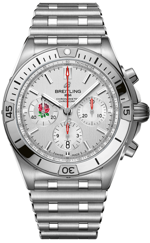  Shop Authentic Breitling Chronomat B01 42 Six Nations England White Dial Silver Steel Strap Watch for Men - AB0134A71A1A1 - Luxxuri