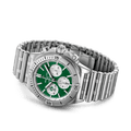 Breitling Chronomat B01 42 Six Nations Ireland Green Dial Silver Steel Strap Watch for Men - AB0134A91L1A1
