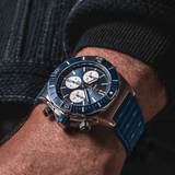  Shop Authentic Breitling Super Chronomat B01 44 Blue Dial Blue Rubber Strap Watch for Men - AB0136161C1S1 - Luxxuri