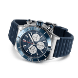  Shop Authentic Breitling Super Chronomat B01 44 Blue Dial Blue Rubber Strap Watch for Men - AB0136161C1S1 - Luxxuri