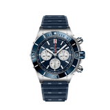  Shop Authentic Breitling Super Chronomat B01 44 Blue Dial Blue Rubber Strap Watch for Men - AB0136161C1S1 - Luxxuri