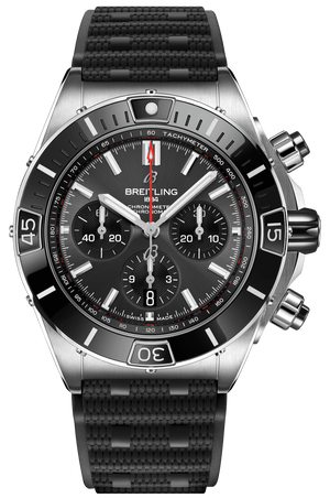  Shop Authentic Breitling Super Chronomat B01 44 Black Dial Black Rubber Strap Watch for Men - AB0136251B2S1 - Luxxuri