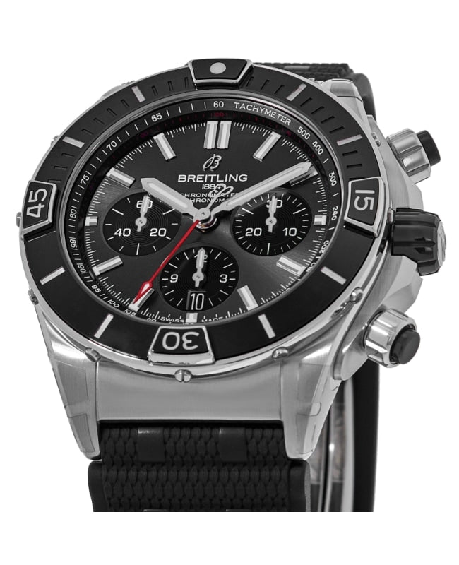  Shop Authentic Breitling Super Chronomat B01 44 Black Dial Black Rubber Strap Watch for Men - AB0136251B2S1 - Luxxuri