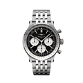 Breitling Navitimer B01 Chronograph 43 Black Dial Silver Steel Strap Watch for Men - AB0138211B1A1