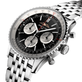 Breitling Navitimer B01 Chronograph 43 Black Dial Silver Steel Strap Watch for Men - AB0138211B1A1