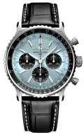 Breitling Navitimer B01 Chronograph 43 Blue Dial Black Leather Strap Watch for Men - AB0138241C1P1