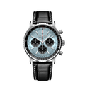 Breitling Navitimer B01 Chronograph 43 Blue Dial Black Leather Strap Watch for Men - AB0138241C1P1