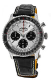  Shop Authentic Breitling Navitimer B01 Chronograph 43 Silver Dial Black Leather Strap Watch for Men - AB0138241G1P1 - Luxxuri