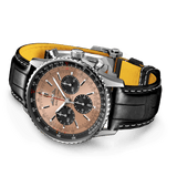  Shop Authentic Breitling Navitimer B01 Chronograph 43 Brown Dial Black Leather Strap Watch for Men - AB0138241K1P1 - Luxxuri