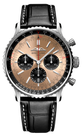 Breitling Navitimer B01 Chronograph 43 Brown Dial Black Leather Strap Watch for Men - AB0138241K1P1