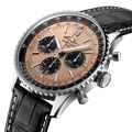 Breitling Navitimer B01 Chronograph 43 Brown Dial Black Leather Strap Watch for Men - AB0138241K1P1