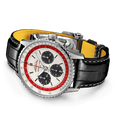 Breitling Navitimer B01 Chronograph 43 Boeing 747 White Dial Black Leather Strap Watch for Men - AB01383B1G1P1