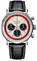 Breitling Navitimer B01 Chronograph 43 Boeing 747 White Dial Black Leather Strap Watch for Men - AB01383B1G1P1