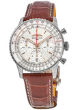  Shop Authentic Breitling Navitimer B01 Chronograph 41 White Dial Brown Leather Strap Watch for Men - AB0139211G1P1 - Luxxuri