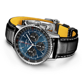  Shop Authentic Breitling Navitimer B01 Chronograph 41 Blue Dial Black Leather Strap Watch for Men - AB0139241C1P1 - Luxxuri