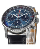  Shop Authentic Breitling Navitimer B01 Chronograph 41 Blue Dial Black Leather Strap Watch for Men - AB0139241C1P1 - Luxxuri