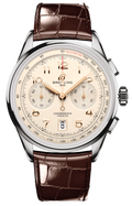 Breitling Premier B01 Chronograph 42 White Dial Brown Leather Strap Watch for Men - AB0145211G1P1