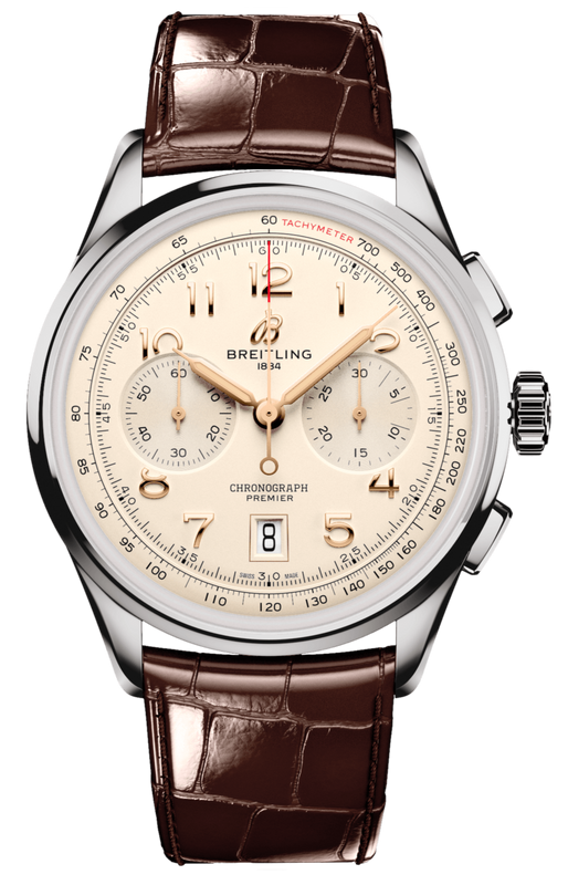  Shop Authentic Breitling Premier B01 Chronograph 42 White Dial Brown Leather Strap Watch for Men - AB0145211G1P1 - Luxxuri
