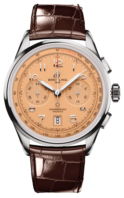  Shop Authentic Breitling Premier B01 Chronograph 42 Beige Dial Brown Leather Strap Watch for Men - AB0145331K1P1 - Luxxuri