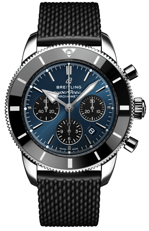  Shop Authentic Breitling Superocean Heritage B01 Chronograph 44 Blue Dial Black Mesh Bracelet Watch for Men - AB0162121C1S1 - Luxxuri