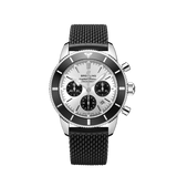 Shop Authentic Breitling Superocean Heritage B01 Chronograph 44 Silver Dial Black Mesh Bracelet Watch for Men - AB0162121G1S1 - Luxxuri