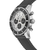  Shop Authentic Breitling Superocean Heritage B01 Chronograph 44 Silver Dial Black Mesh Bracelet Watch for Men - AB0162121G1S1 - Luxxuri