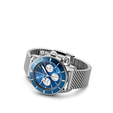  Shop Authentic Breitling Superocean Heritage B01 Chronograph 44 Blue Dial Silver Mesh Bracelet Watch for Men - AB0162161C1A1 - Luxxuri