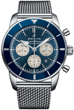  Shop Authentic Breitling Superocean Heritage B01 Chronograph 44 Blue Dial Silver Mesh Bracelet Watch for Men - AB0162161C1A1 - Luxxuri