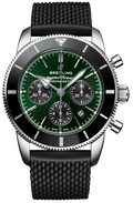 Breitling Superocean Heritage B01 Chronograph 44 Limited Edition Green Dial Black Mesh Bracelet Watch for Men - AB01621A1L1S1