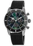  Shop Authentic Breitling Superocean Heritage B01 Chronograph 44 Limited Edition Green Dial Black Mesh Bracelet Watch for Men - AB01621A1L1S1 - Luxxuri
