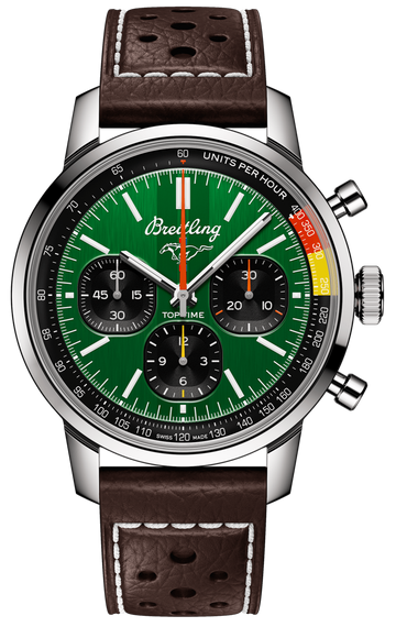  Shop Authentic Breitling Top Time B01 Ford Mustang Green Dial Brown Leather Strap Watch for Men - AB01762A1L1X1 - Luxxuri