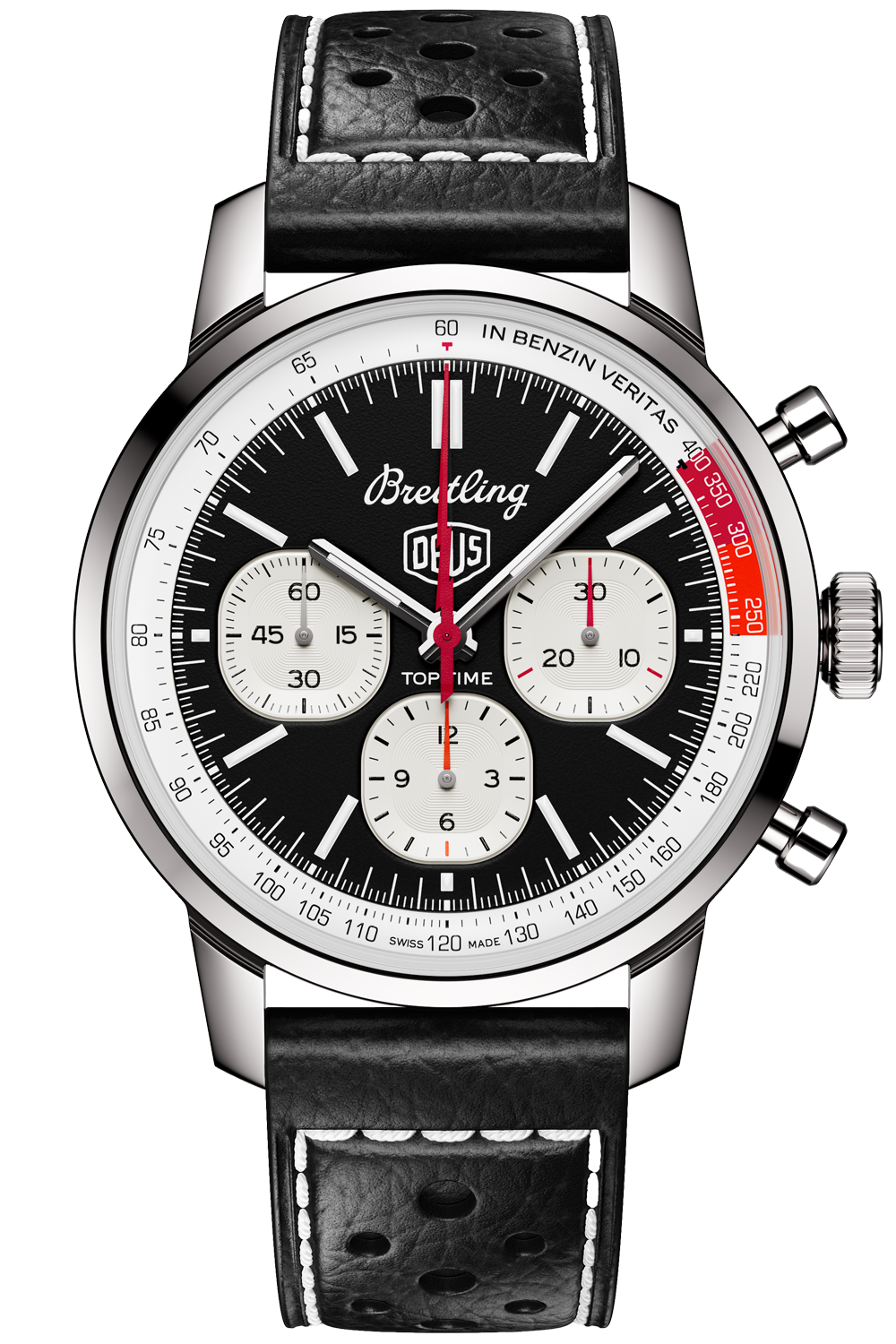  Shop Authentic Breitling Top Time B01 Deus Black Dial Black Leather Strap Watch for Men - AB01765A1B1X1 - Luxxuri