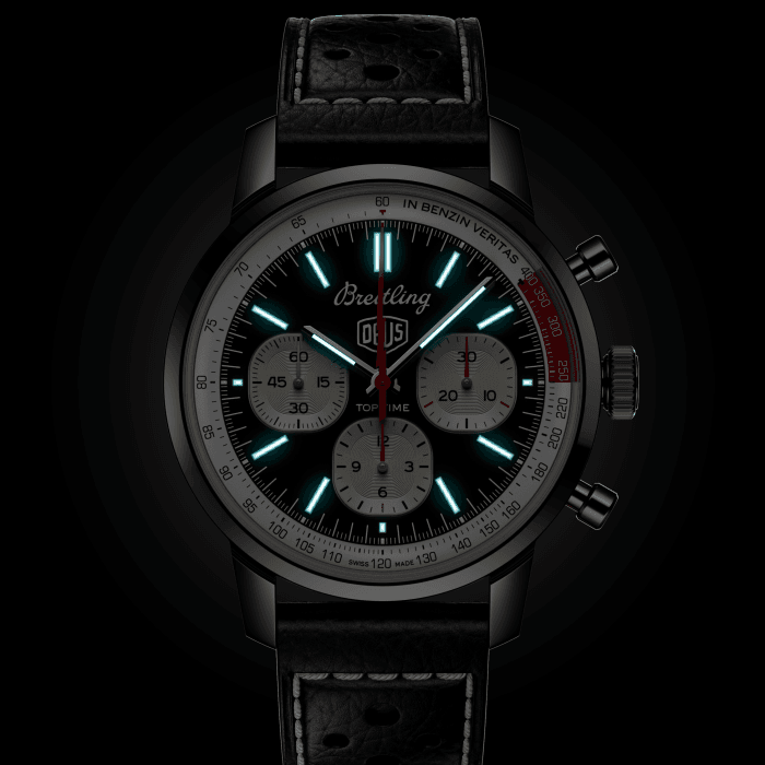  Shop Authentic Breitling Top Time B01 Deus Black Dial Black Leather Strap Watch for Men - AB01765A1B1X1 - Luxxuri