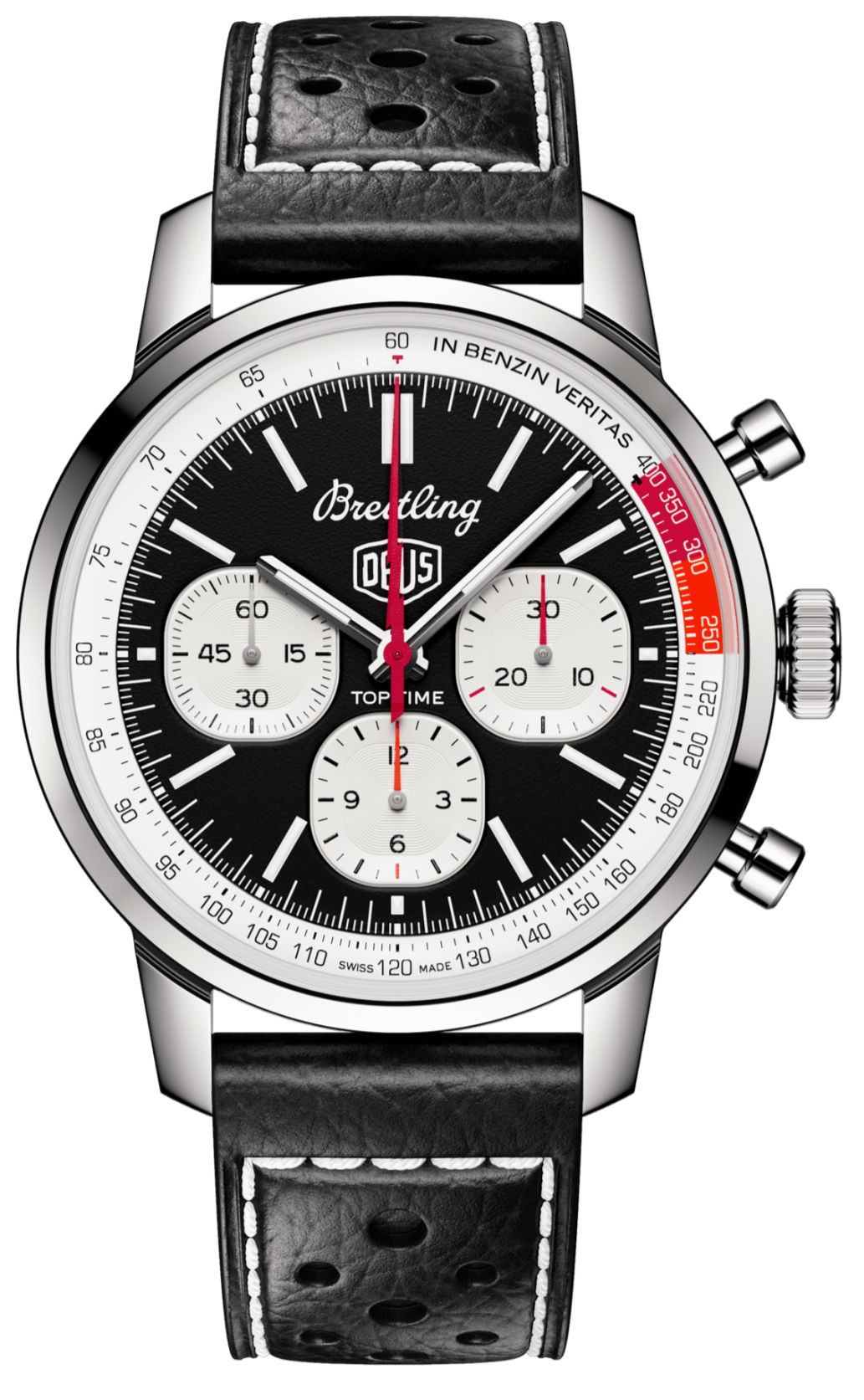  Shop Authentic Breitling Top Time B01 Deus Black Dial Black Leather Strap Watch for Men - AB01765A1B1X1 - Luxxuri