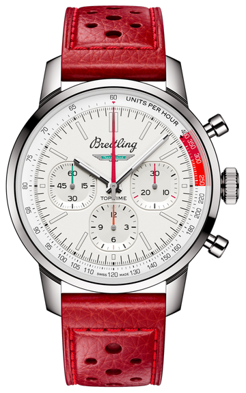  Shop Authentic Breitling Top Time B01 Ford Thunderbird White Dial Red Leather Strap Watch for Men - AB01766A1A1X1 - Luxxuri