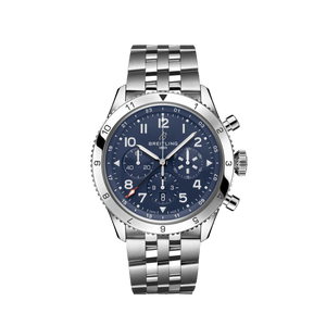  Shop Authentic Breitling Super Avi B04 Chronograph GMT 46 Tribute to Vought F4U Corsair Blue Dial Silver Steel Strap Watch for Men - AB04451A1C1A1 - Luxxuri