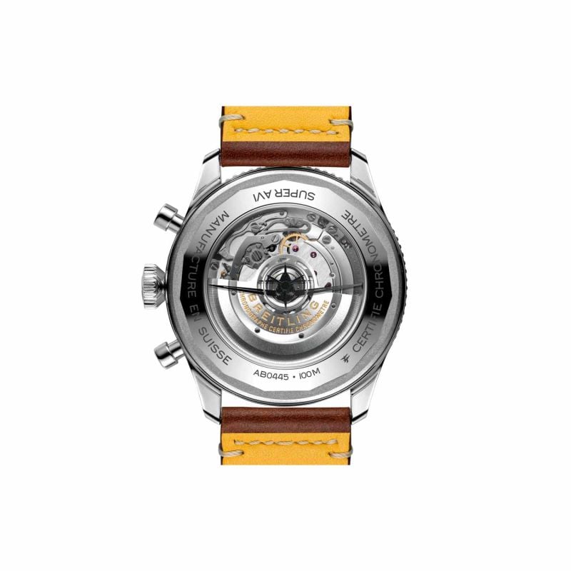  Shop Authentic Breitling Super Avi B04 Chronograph GMT 46 Curtiss Warhawk Green Dial Brown Leather Strap Watch for Men - AB04452A1L1X1 - Luxxuri