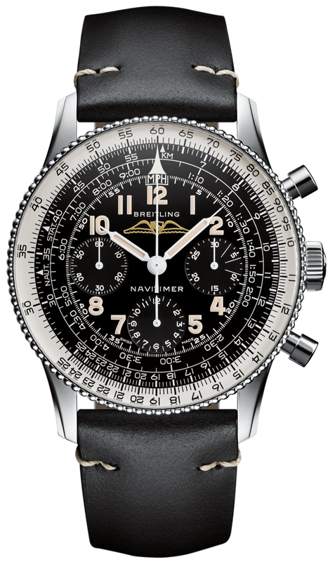  Shop Authentic Breitling Navitimer Ref. 806 1959 Re-Edition Black Dial Brown Leather Strap Watch for Men - AB0910371B1X1 - Luxxuri