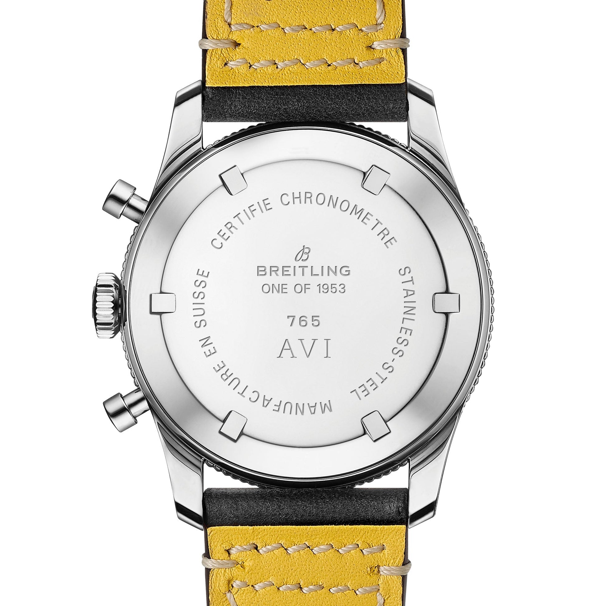  Shop Authentic Breitling Avi Ref. 765 1953 Re-Edition Black Dial Black Leather Strap Watch for Men - AB0920131B1X1 - Luxxuri