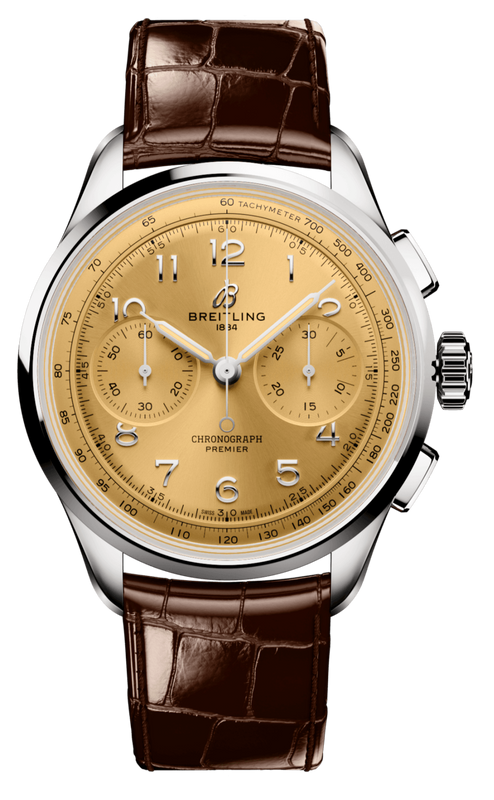  Shop Authentic Breitling Premier B09 Chronograph 40 Beige Dial Brown Leather Strap Watch for Men - AB0930F51H1P1 - Luxxuri