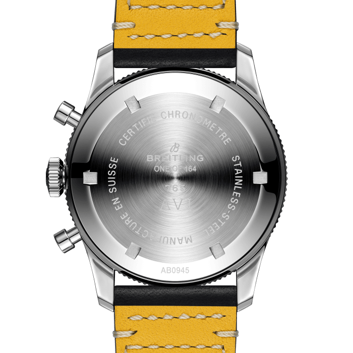  Shop Authentic Breitling Avi Ref. 765 1964 Re Edition Black Dial Black Leather Strap Watch for Men - AB09451A1B1X1 - Luxxuri